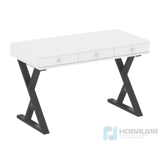 Стол письменный с выдвижными ящиками на металлическом каркасе Home Office