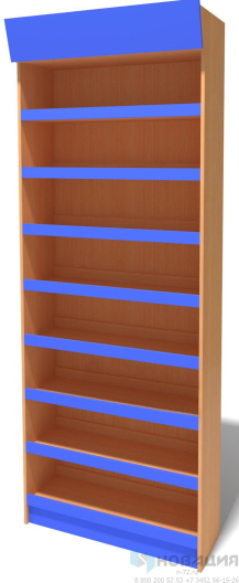 Стеллаж книжный с выносным фризом, 800х350х2250 мм