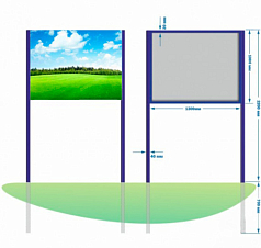 Стенд уличный односторонний, 1300х3000 мм