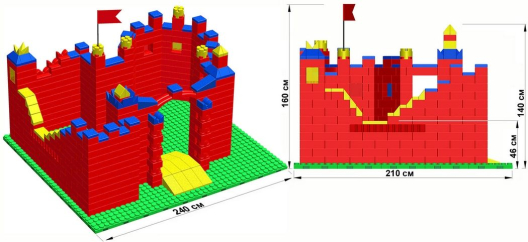 Готовое решение конструктор большой Замок-2, 160х240х210 см
