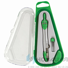 Готовальня BRAUBERG "Klasse", 2 предмета: циркуль 125 мм + колпачок, грифель, пенал с подвесом, 210320