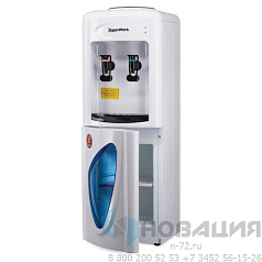 Кулер-водонагреватель БЕЗ ОХЛАЖДЕНИЯ, AQUA WORK 0.7-LKR, напольный, шкаф, 2 крана, белый, 23210