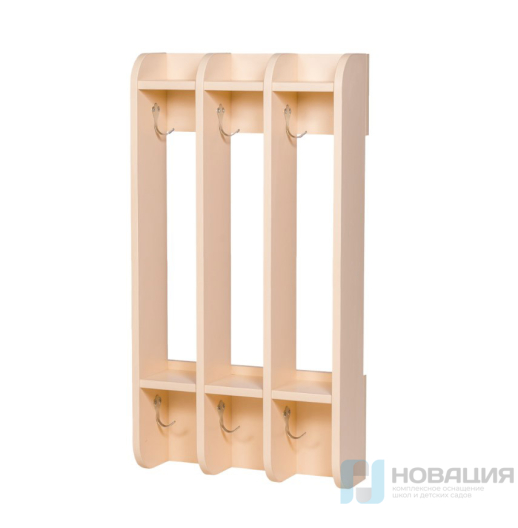 Вешалка для детских полотенец навесная 3 секции, 430х140х800 мм