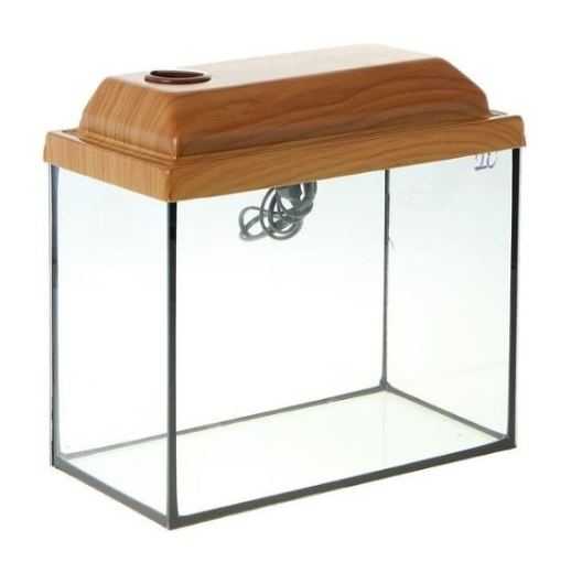 Аквариум прямоугольный в живой уголок (85 литров, с крышкой) (венге)