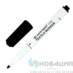 Маркер для ткани ЧЕРНЫЙ CENTROPEN "Textile Marker", круглый наконечник, 1,8 мм, 2739, 5 2739 9212