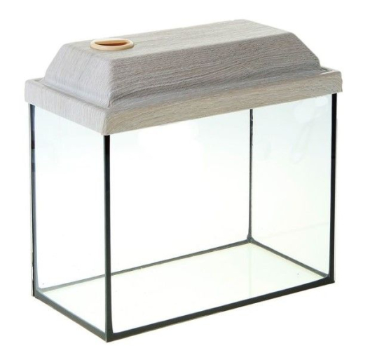 Аквариум прямоугольный в живой уголок (85 литров, с крышкой) (венге)