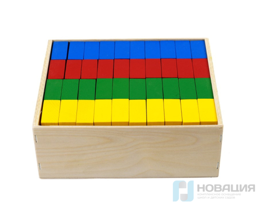 Настольный конструктор из дерева Цветные кирпичики (40 элементов)