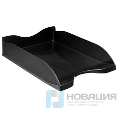 Лоток горизонтальный для бумаг BRAUBERG STYLE, 345х255х65 мм, черный, 238015, ОФ888