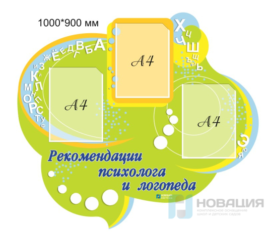 Рекомендации психолога и логопеда, 1000х900 мм