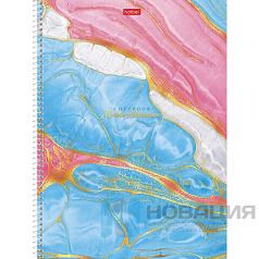 Тетрадь А4, 160 л., HATBER, спираль, клетка, обложка твердая, "Мраморная коллекция", 160Тт4В1сп_26111