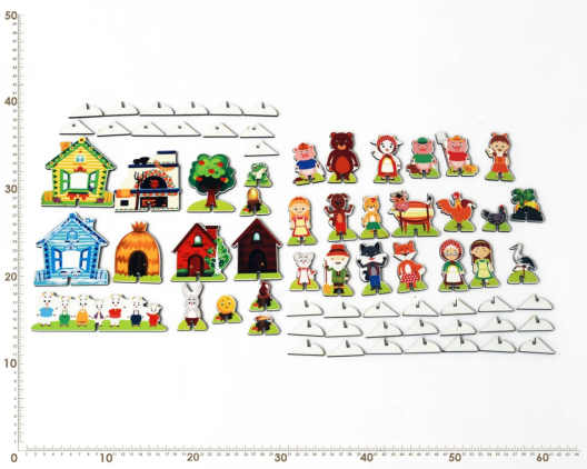 Набор плоскостных фигурок на подставках Сказочные персонажи (10 сказок)