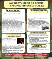 Стенд Как вести себя во время терроризма, 0,8х0,9 м