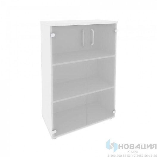 Шкаф средний широкий со стеклянными дверцами Onix, 800х420х1207 мм
