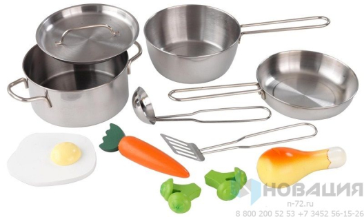 Набор игровой "Игрушечная посуда", 11 элементов, из металла