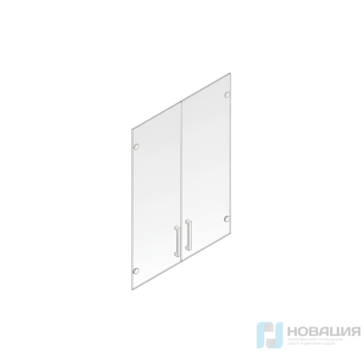 Комплект стеклянных дверей (прозрачное стекло в алюминиевой рамке)