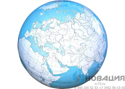 Глобус контурный Суша-вода (с границами)