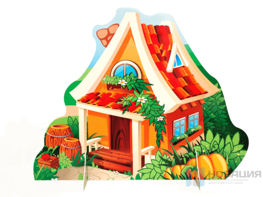 Театральная декорация двухсторонняя Домик с черепичной крышей (лето, зима)