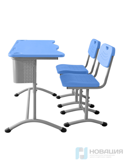 Комплект ученической мебели №4 (2-местный, регулируемый, пластик)