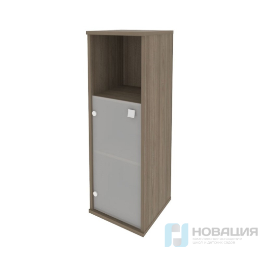 Шкаф средний узкий полуоткрытый со стеклянными дверцами Style, 412х410х1215 мм