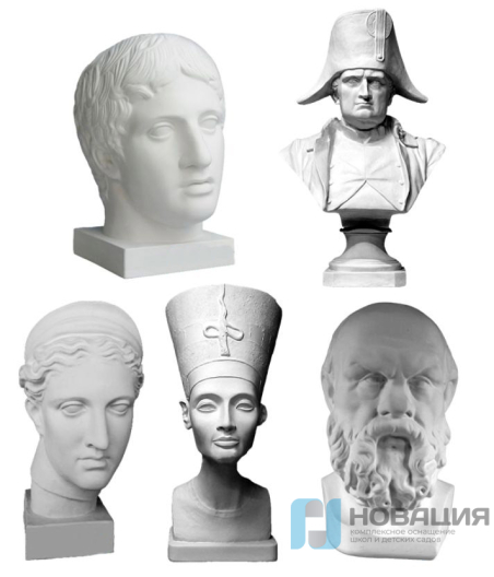 Набор гипсовых бюстов, 5 шт
