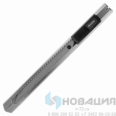 Нож канцелярский 9 мм BRAUBERG "Extra 30", металлический, лезвие 30°, автофиксатор, подвес, 237084