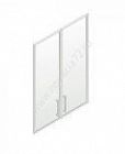 Комплект стеклянных дверей (прозрачное стекло в алюминиевой рамке)