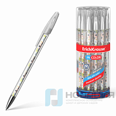 Ручка гелевая ERICH KRAUSE InColor "Flower Cocktail", СИНЯЯ, игольчатый узел 0,5 мм, линия письма 0,4 мм, 50838