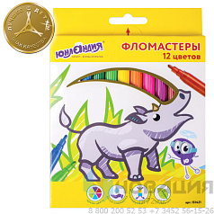 Фломастеры ЮНЛАНДИЯ 12 цветов, "ЭКЗОТИКА", вентилируемый колпачок, картон, 151421