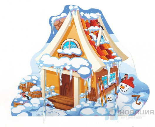 Театральная декорация двухсторонняя Домик с черепичной крышей (лето, зима)