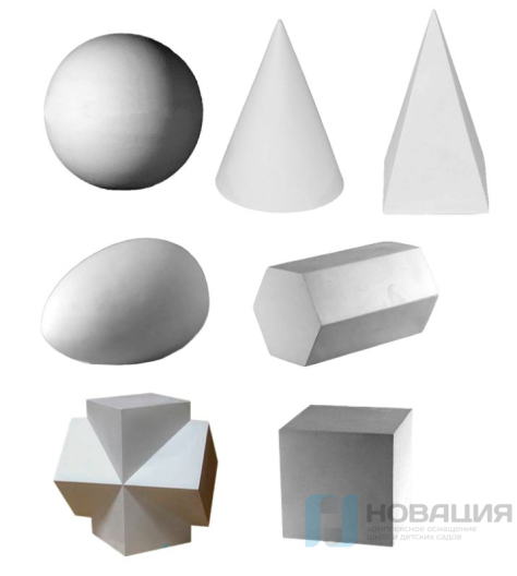 Набор гипсовых геометрических фигур, 7 шт