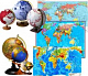 Карты географические, атласы, глобусы