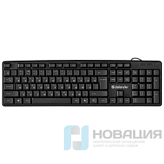 Клавиатура проводная DEFENDER Element HB-520, USB, 104 клавиши + 3 дополнительные клавиши, черная, 45522