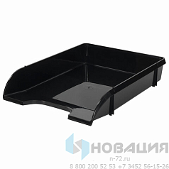 Лоток горизонтальный для бумаг BRAUBERG "Classic", 330х240х62 мм, черный, 237285