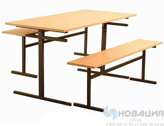 Комплект мебели для столовой со скамейками (4 места)