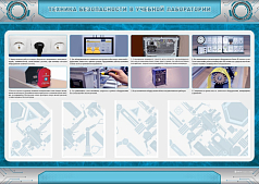 Стенд Техника безопасности в учебной лаборатории, 1400х1000 мм