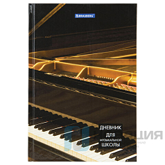Дневник для музыкальной школы 140х210 мм, 48 л., твердый, BRAUBERG, справочный материал, "Концерт", 103279