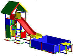 Детский игровой комплекс-конструктор Universal с горкой и бассейном