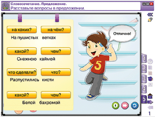 Пособие для интерактивной доски Русский язык 2 класс. Синтаксис и пунктуация. Лексика