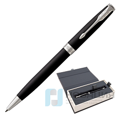 Ручка шариковая PARKER "Sonnet Core Matt Black CT", корпус черный матовый лак, палладиевые детали, черная, 1931524