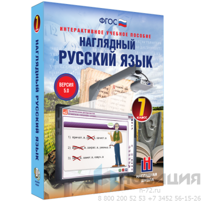 Пособие для интерактивной доски Наглядный русский язык. 7 класс