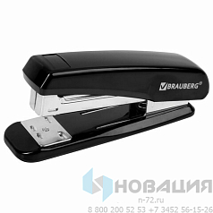 Степлер №24/6, 26/6 BRAUBERG "Classic", до 25 листов, черный, 222546