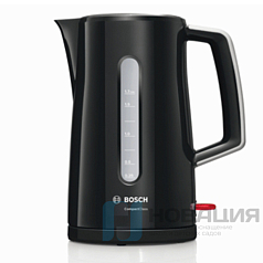 Чайник BOSCH TWK3A013, 1,7 л, 2400 Вт, закрытый нагревательный элемент, пластик, черный