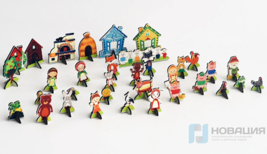 Набор плоскостных фигурок на подставках Сказочные персонажи (10 сказок)