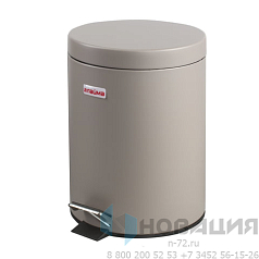 Ведро-контейнер для мусора (урна) с педалью LAIMA "Classic", 5 л, серое, матовое, металл, со съемным внутренним ведром, 602849