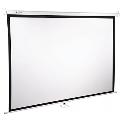 Экран проекционный настенный (150х200 см), матовый, 4:3, BRAUBERG WALL, 236728