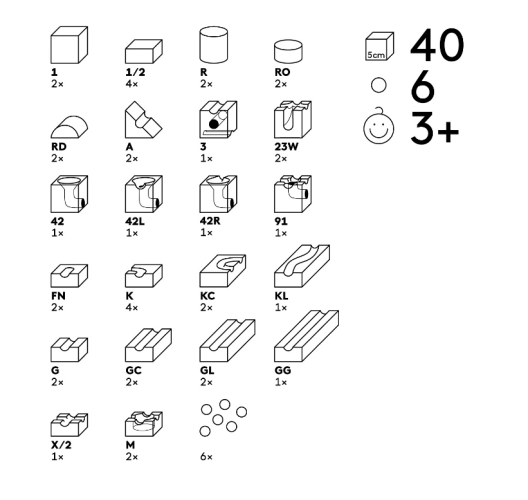 Набор конструктора Cuboro Junior (40 элементов)
