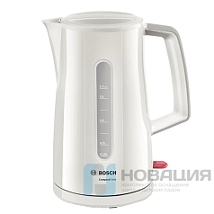 Чайник BOSCH TWK3A011, 1,7 л, 2400 Вт, закрытый нагревательный элемент, пластик, белый