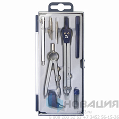 Готовальня BRAUBERG "Student Oxford", 8 предметов: наполнение-1, пенал с подвесом, 210350