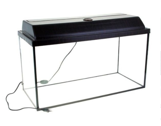 Аквариум прямоугольный в живой уголок (85 литров, с крышкой) (венге)